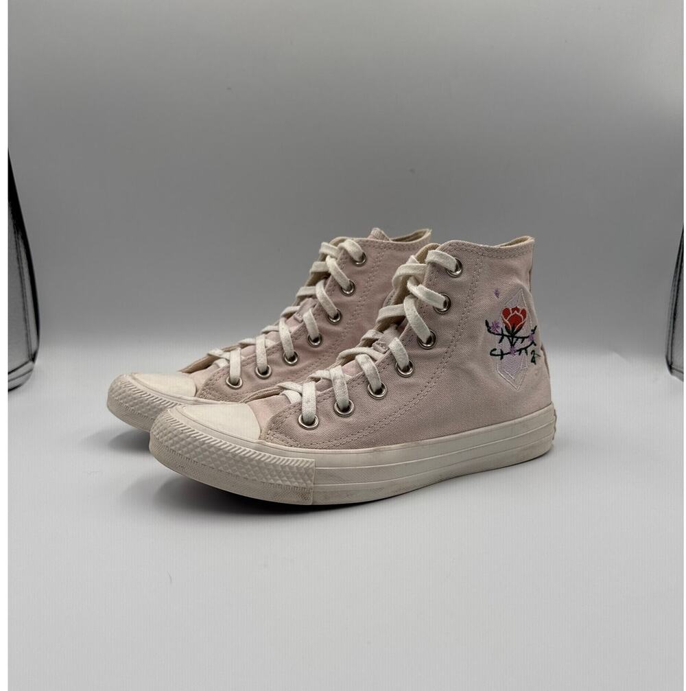 Chuck Taylor All Star Women's 6.5 Embroidered Crystals High Tops Amethyst Pink